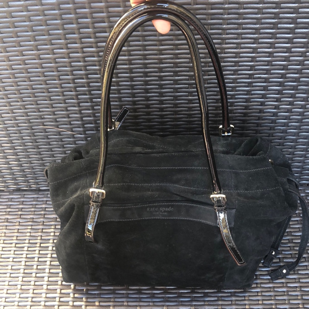 Kate Spade Black Suede Large Tote